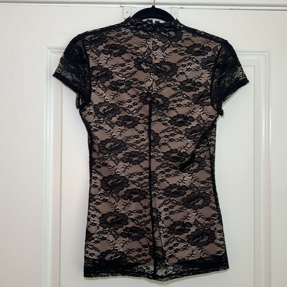 Express black lace top small - Picture 2 of 4